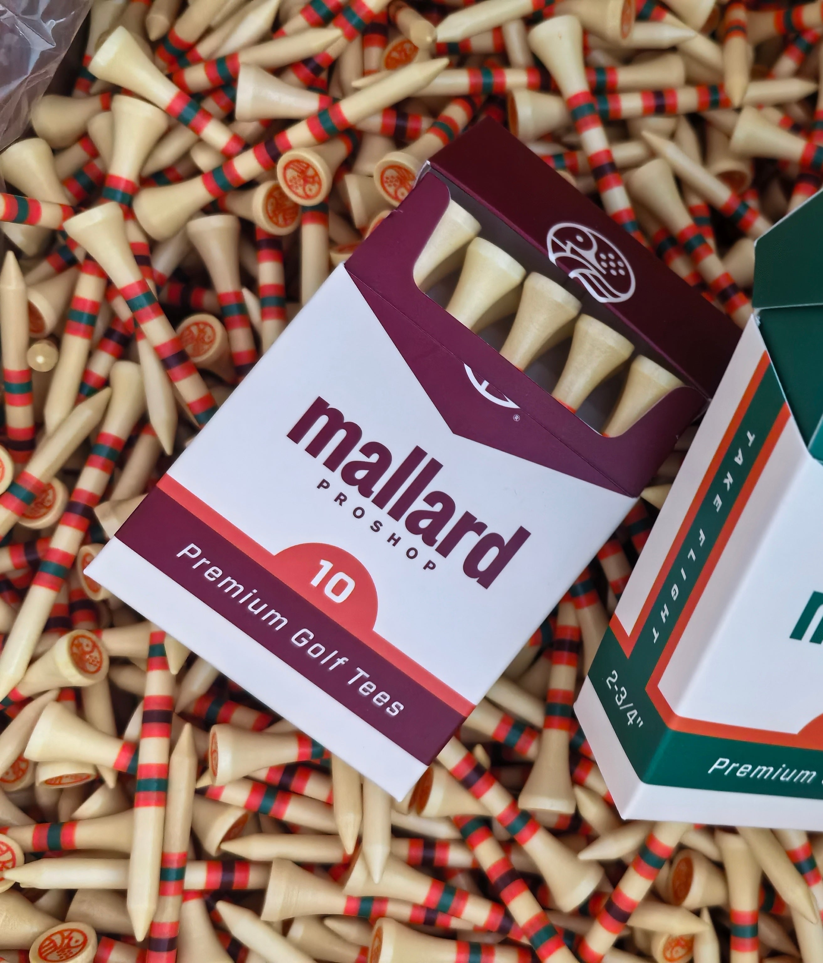 Box of Bamboo Tees in Duck Wine